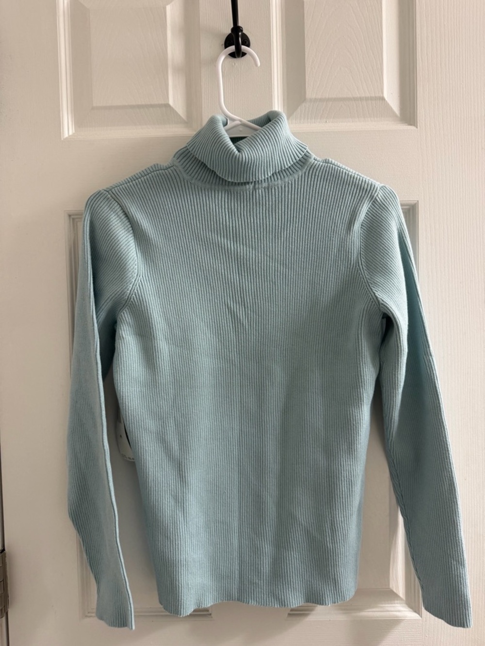 Lauren by Ralph Lauren Light Blue Ribbed Turtleneck Sweater - Women's Medium M